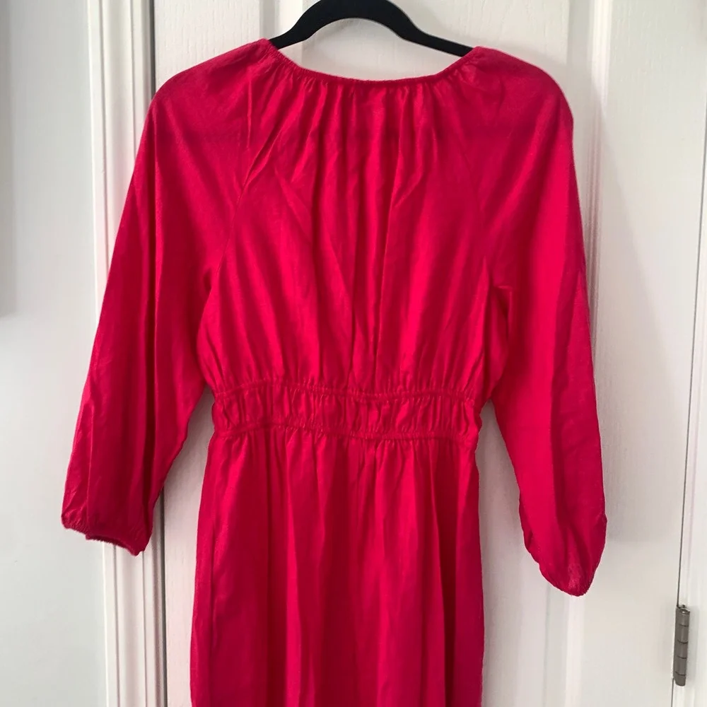 Universal Thread Womens Dress Sz Small Pink Midi Long Sleeve‎ Linen Blend spring